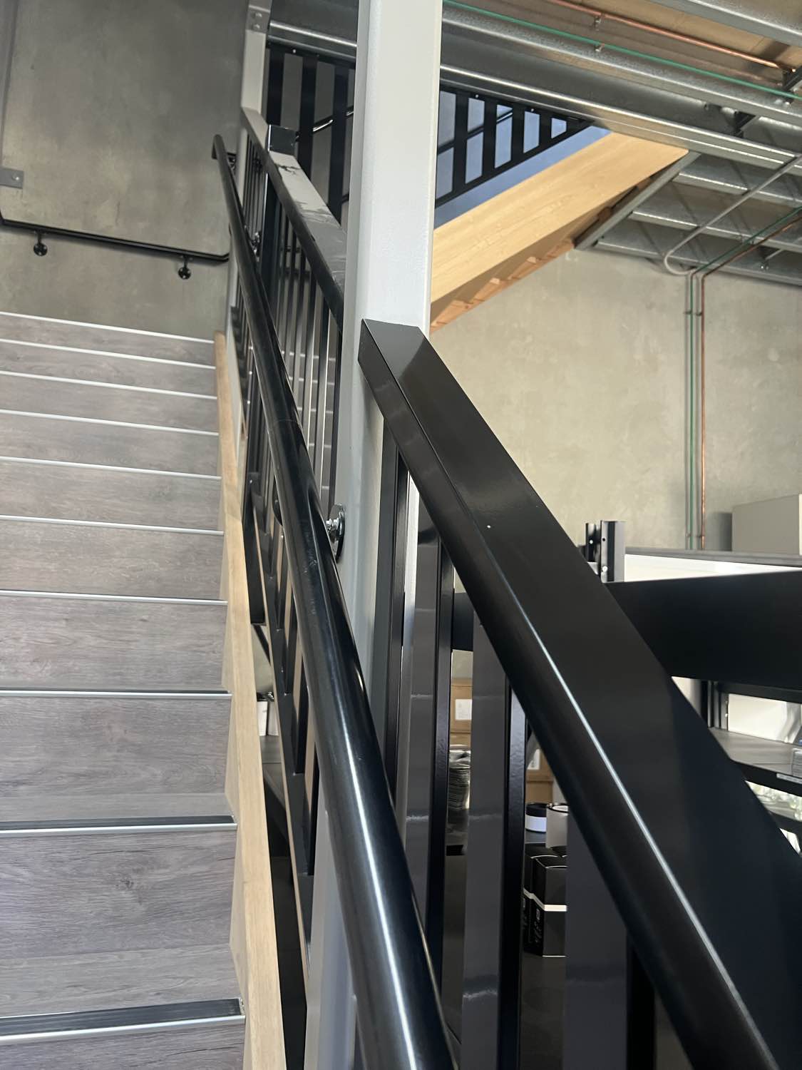 The same handrail after cleaning